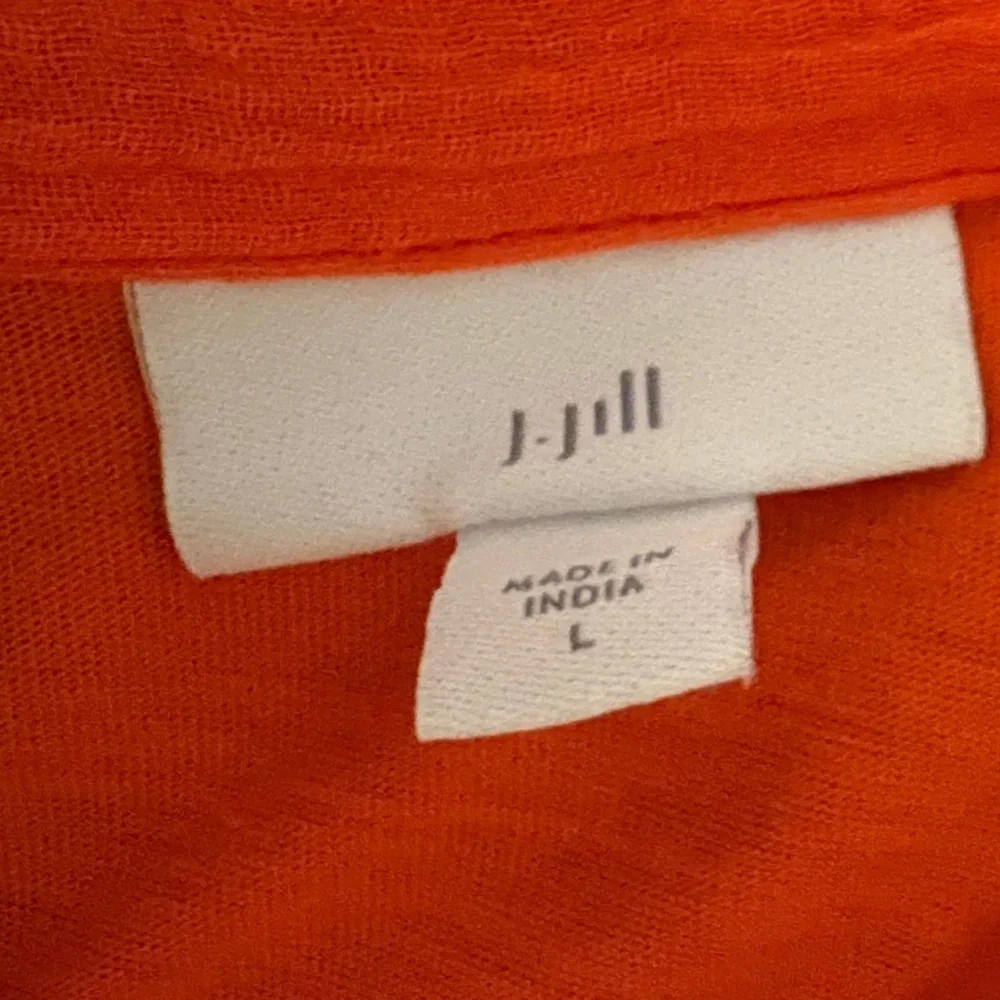 J. Jill Mixed Media Tunic in Orange Cotton Gauze Size Large - Picture 2 of 9